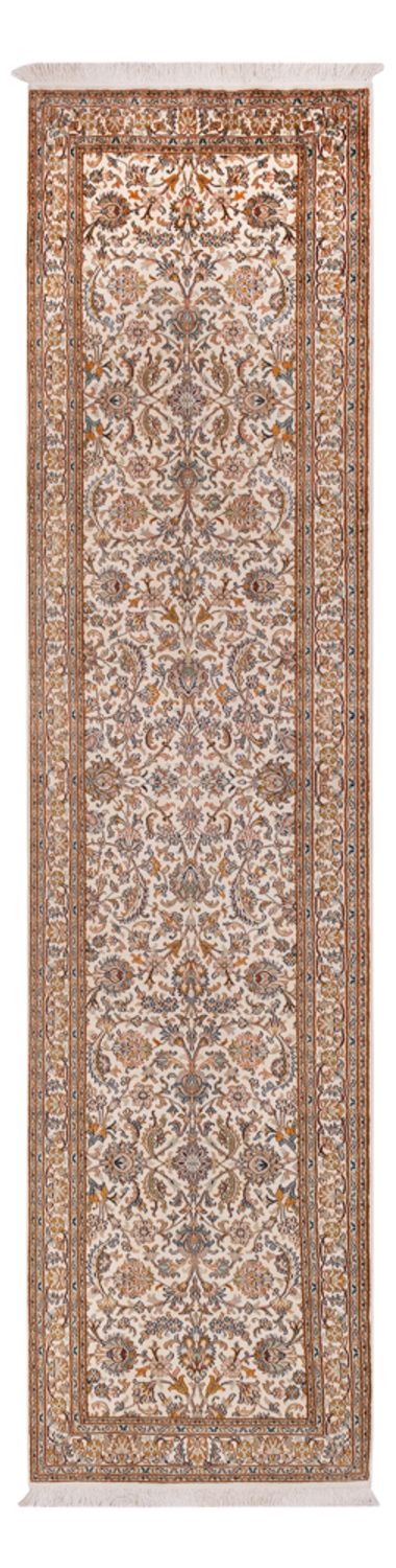 Runner Silk Rug - Kashmir Silk - 325 x 76 cm - beige