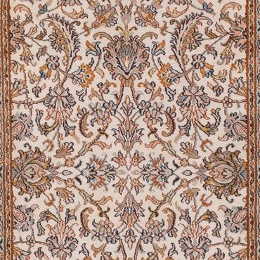 Løper Silketeppe - Kashmir silke - 325 x 76 cm - lys beige
