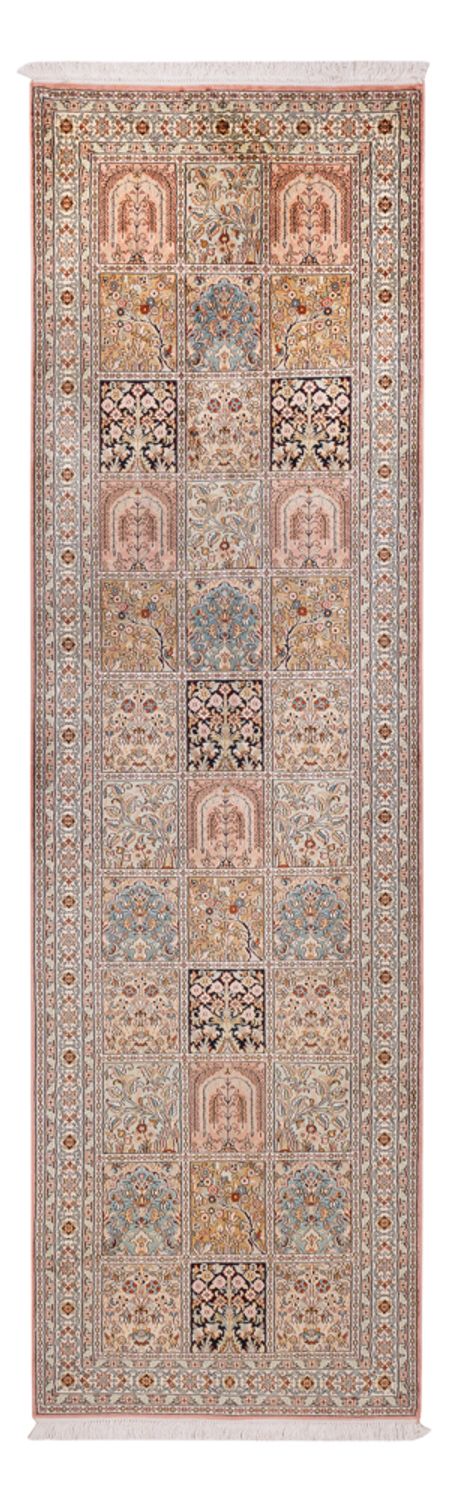 Corredor Tapete de seda - Kashmir Silk - 280 x 80 cm - bege escuro