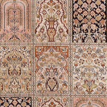 Corredor Tapete de seda - Kashmir Silk - 310 x 81 cm - bege escuro