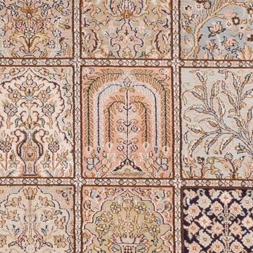 Løper Silketeppe - Kashmir silke - 304 x 77 cm - mørk beige