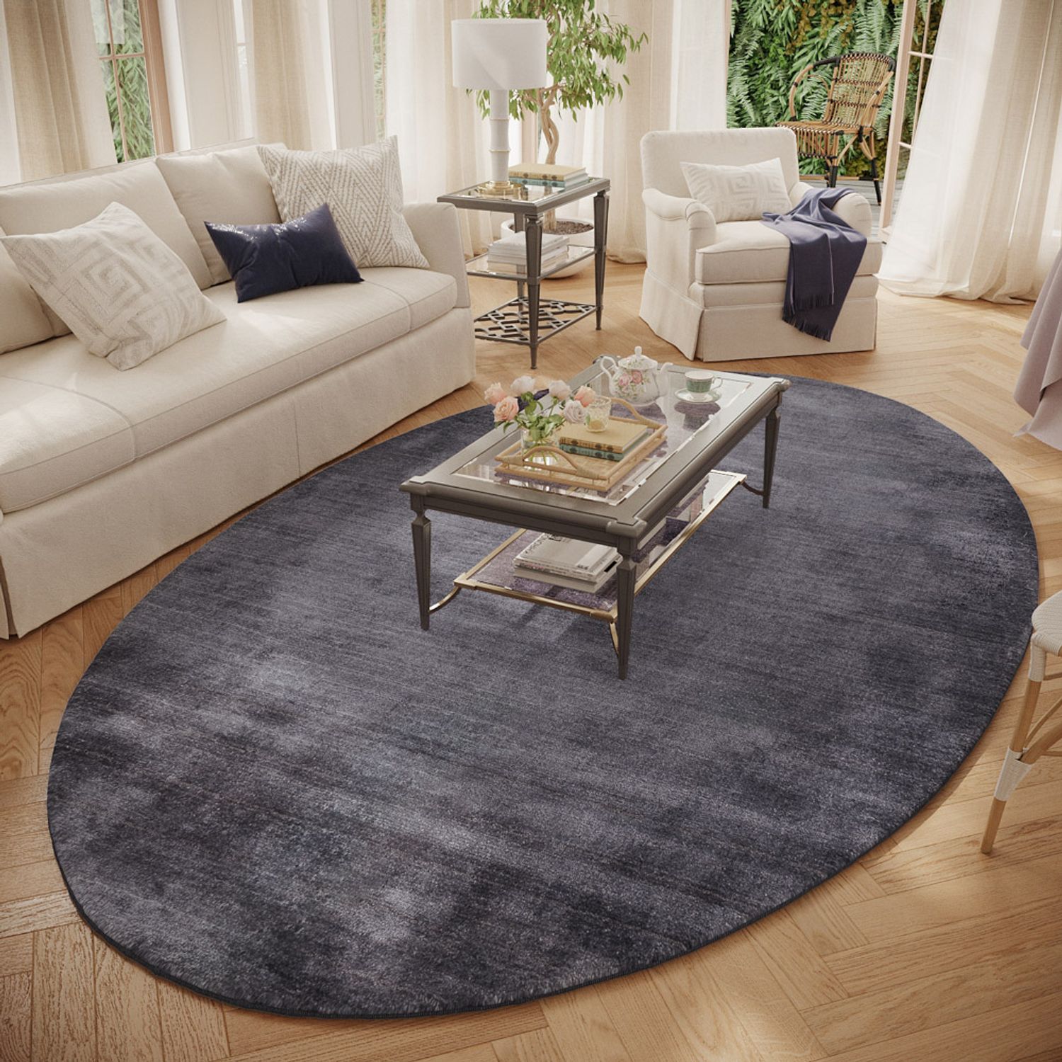 Gabbeh Rug - Loribaft Softy - NaturEleganz - oval