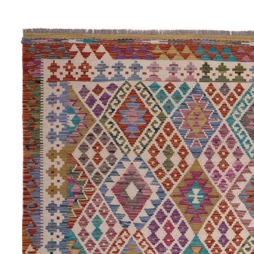 Kelimteppe - Splash - 246 x 204 cm - flerfarget