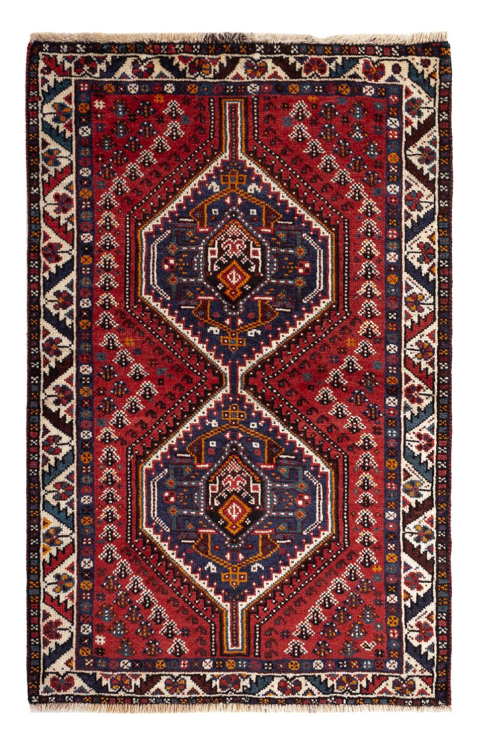 Persisk tæppe - Nomadisk - 133 x 84 cm - mørkerød