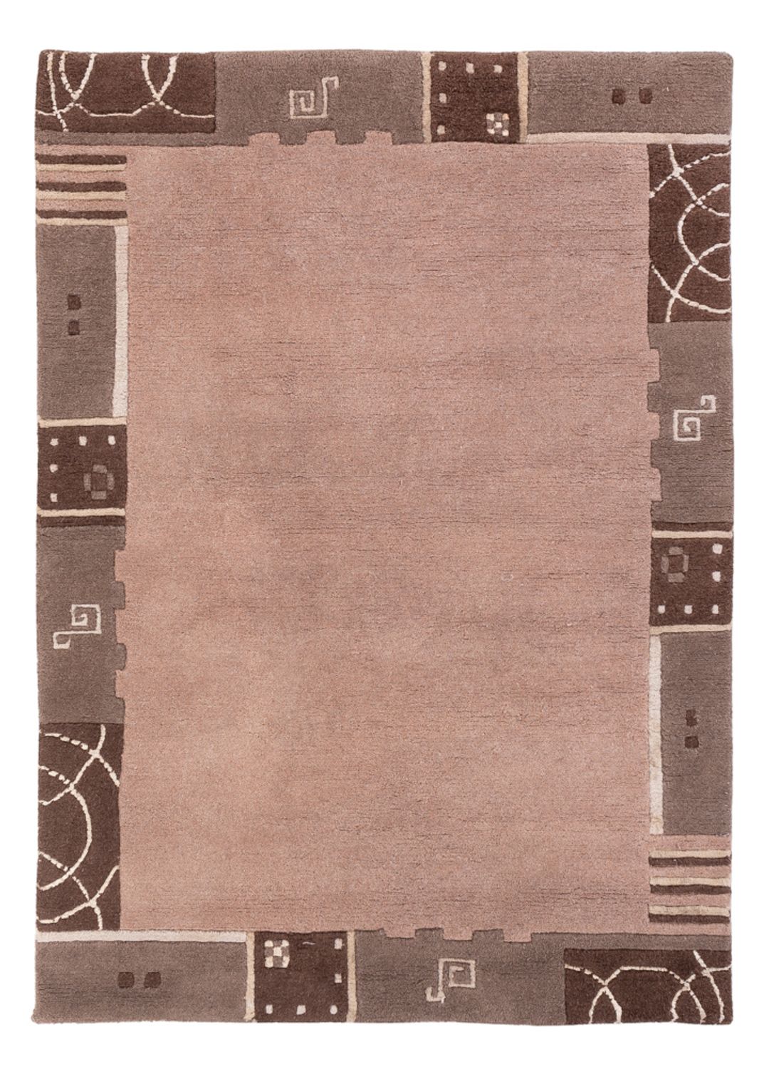 Nepal teppe - 167 x 121 cm - lysebrun