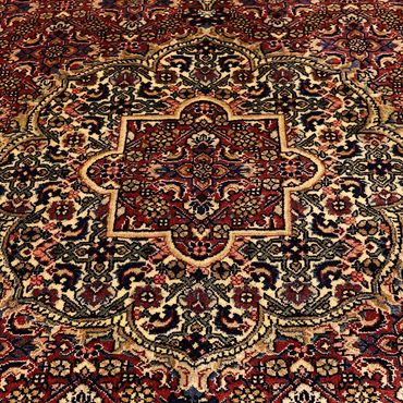 Tapete Persa - Bijar - 216 x 144 cm - vermelho escuro