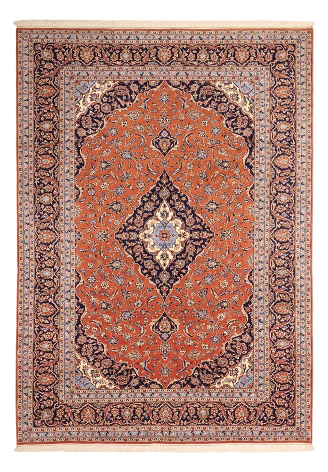 Persiska mattor - Keshan - 343 x 247 cm - ljusröd