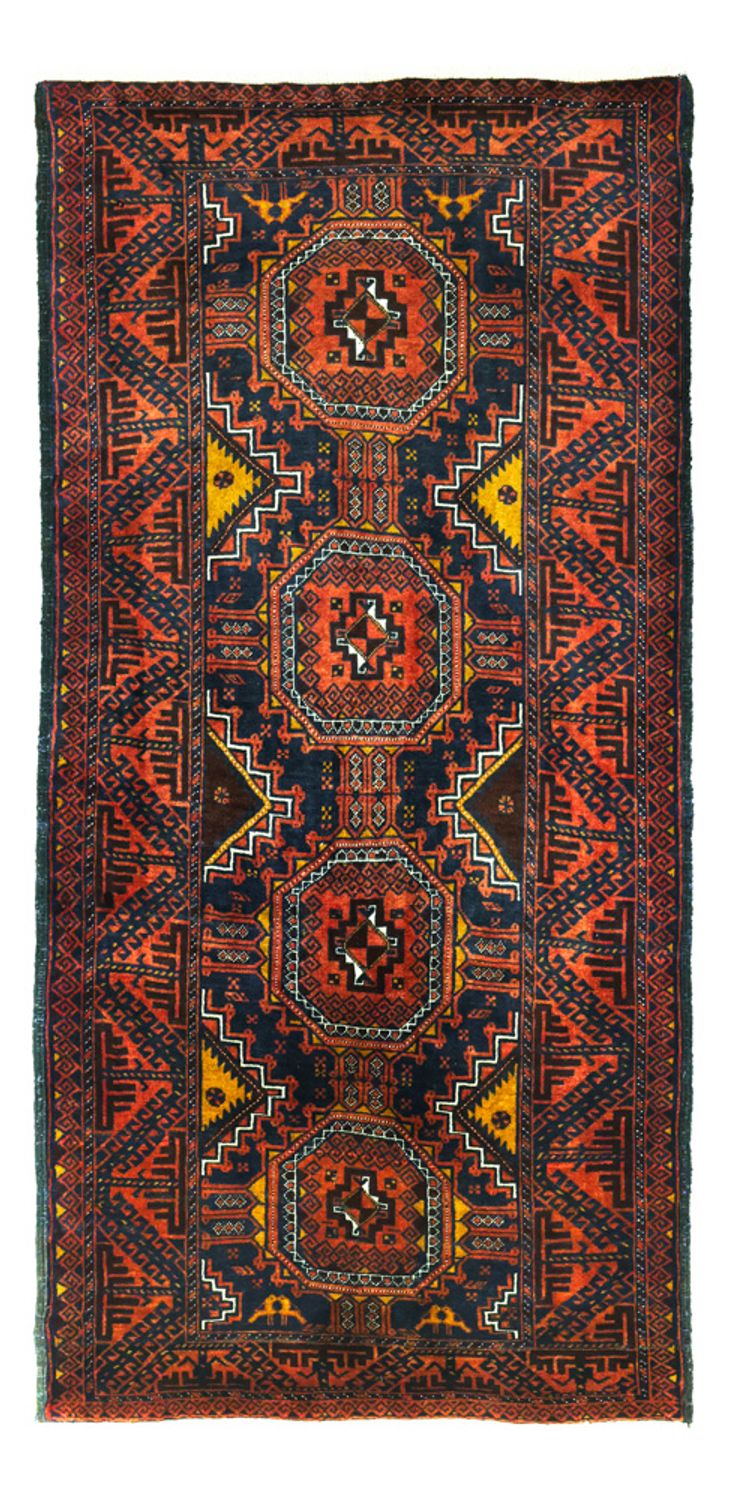 Runner Balúčský koberec - 198 x 98 cm - tmavě červená