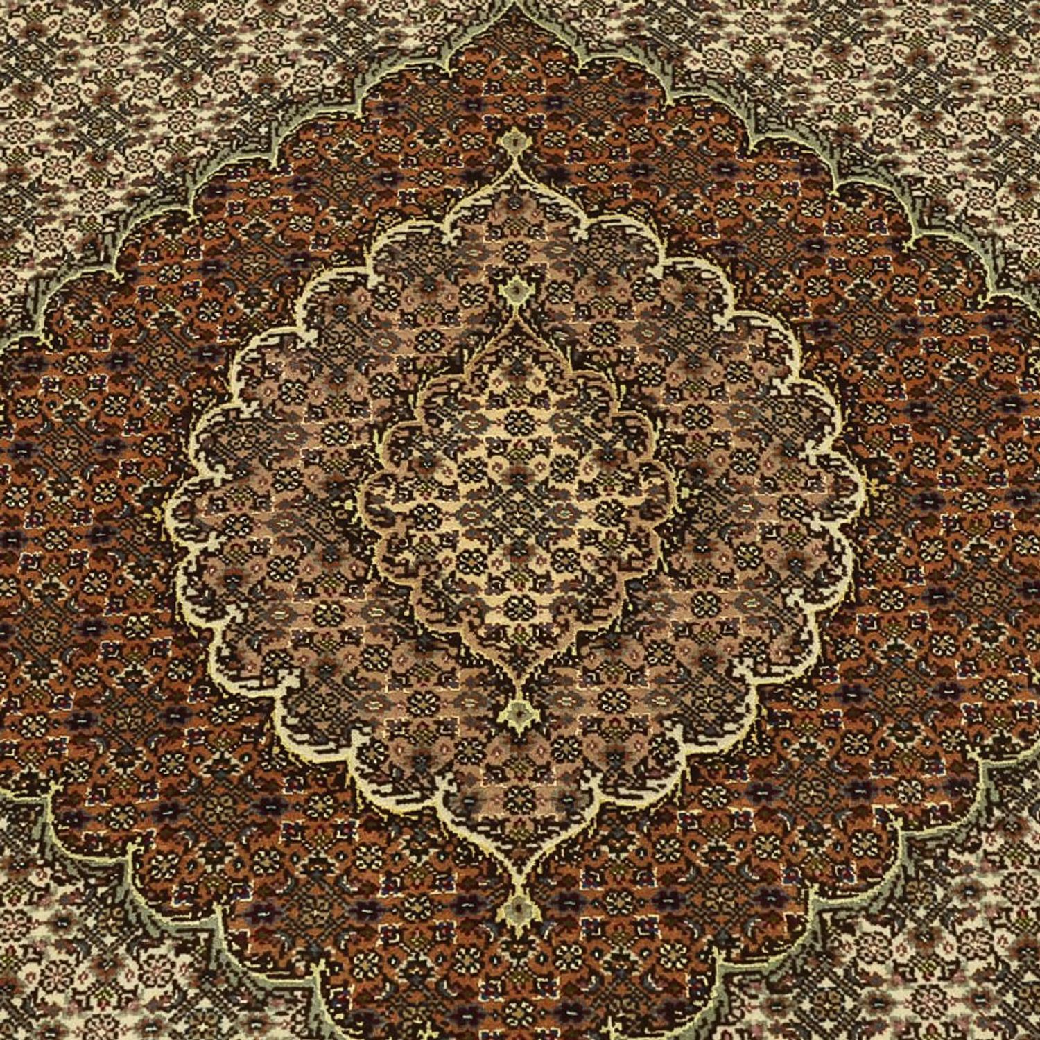 Perzisch tapijt - Tabriz - Royal - Koninklijke - 197 x 154 cm - donker beige