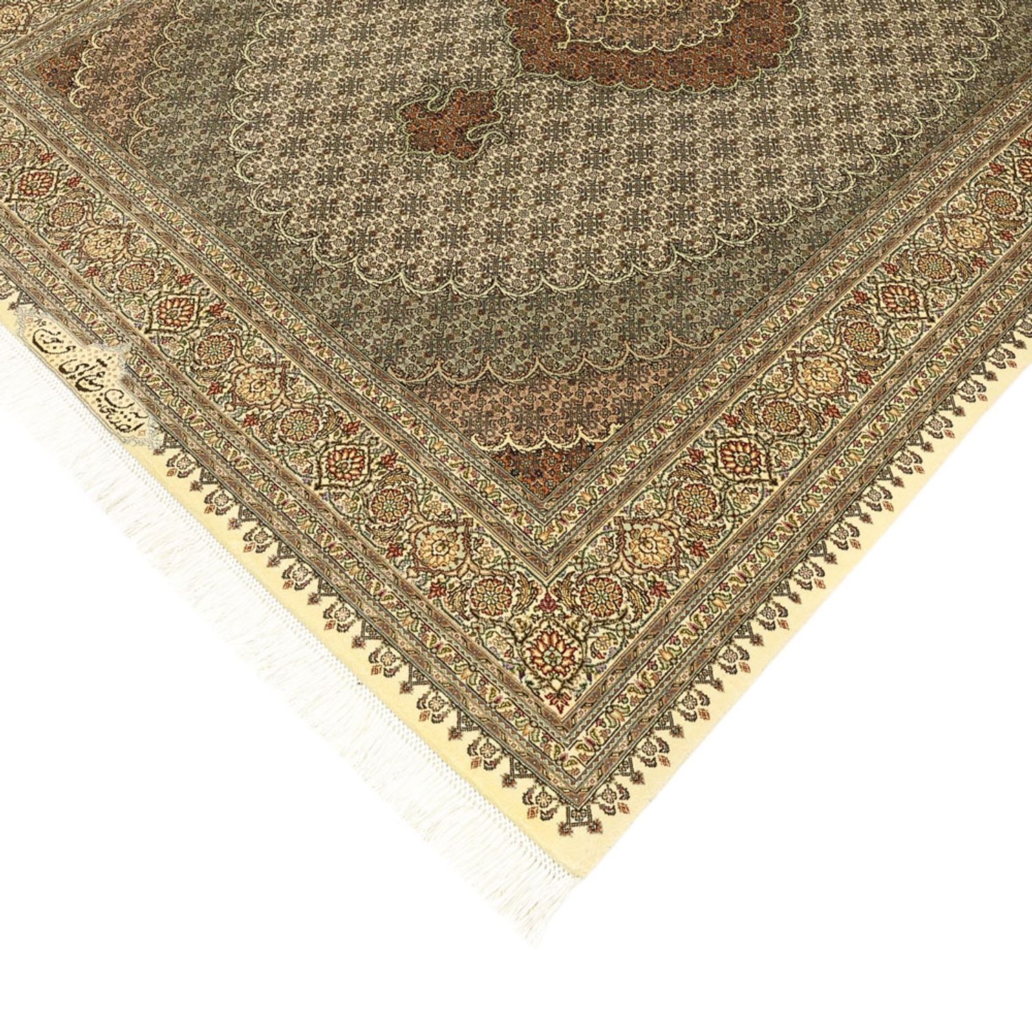 Perzisch tapijt - Tabriz - Royal - Koninklijke - 197 x 154 cm - donker beige