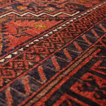 Løper Balutsj-teppe - 194 x 98 cm - mørk rød