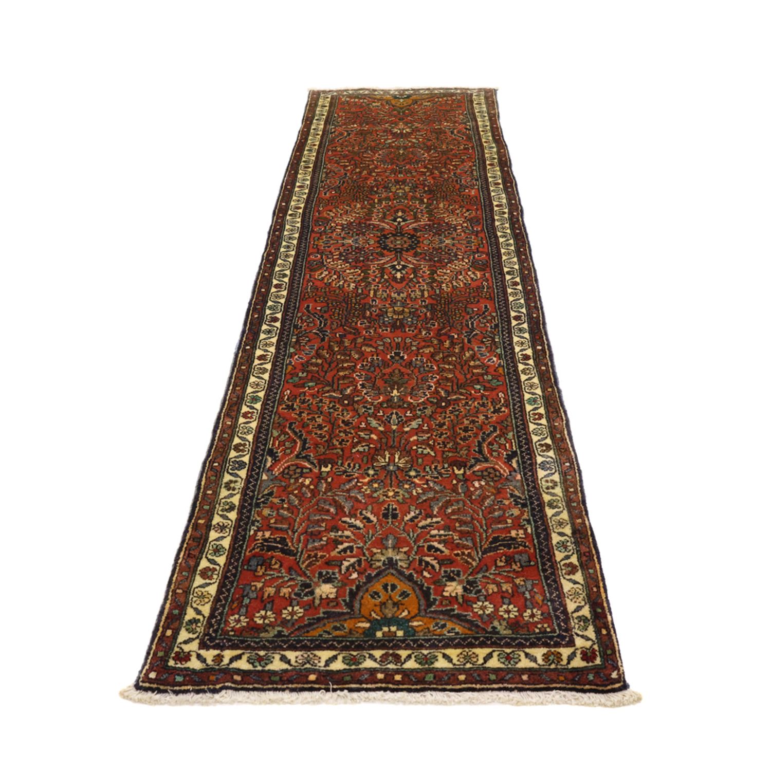 Corredor Tapete Persa - Nomadic - 313 x 83 cm - vermelho escuro