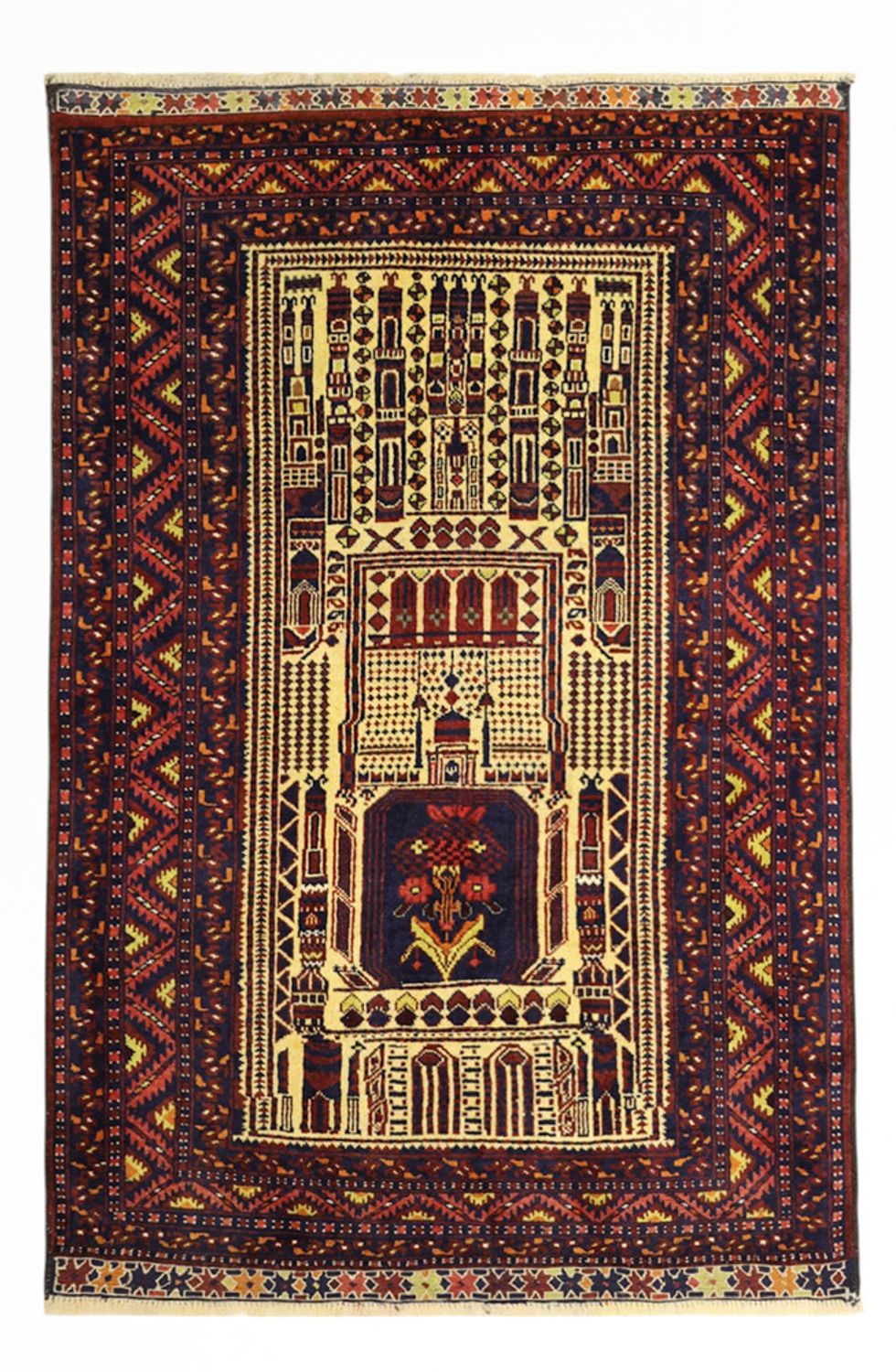 Belutsch Teppich - 142 x 96 cm - mehrfarbig