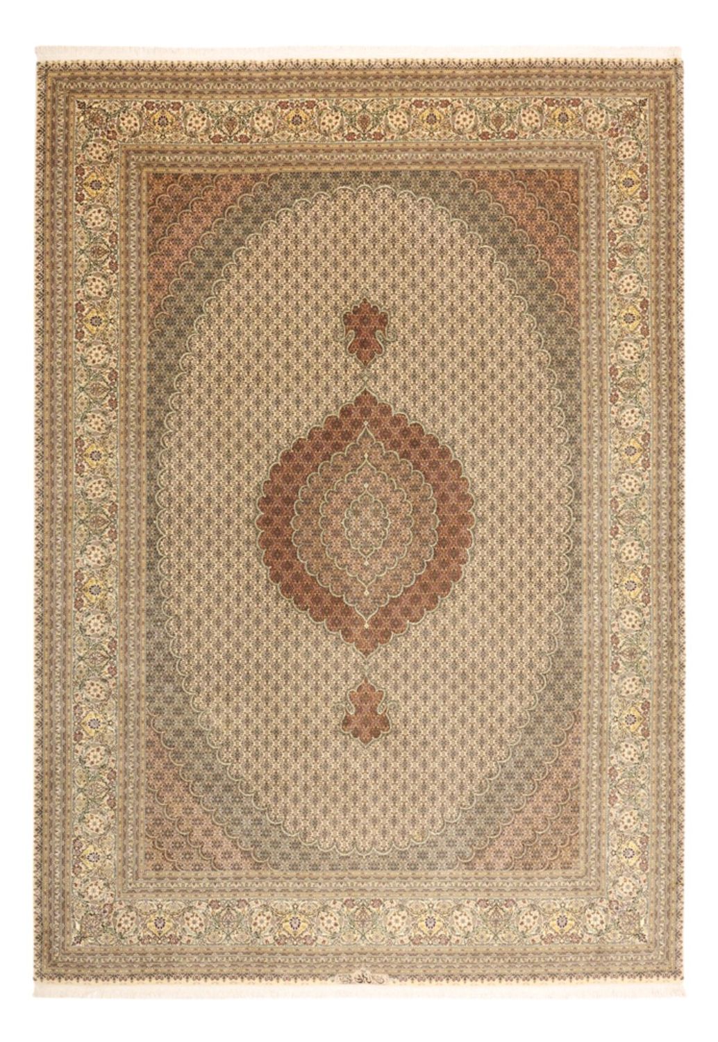 Perský koberec - Tabríz - Královský - Royal - 348 x 248 cm - světle béžová