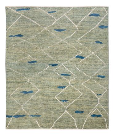 Berberský koberec - 300 x 256 cm - světle zelená