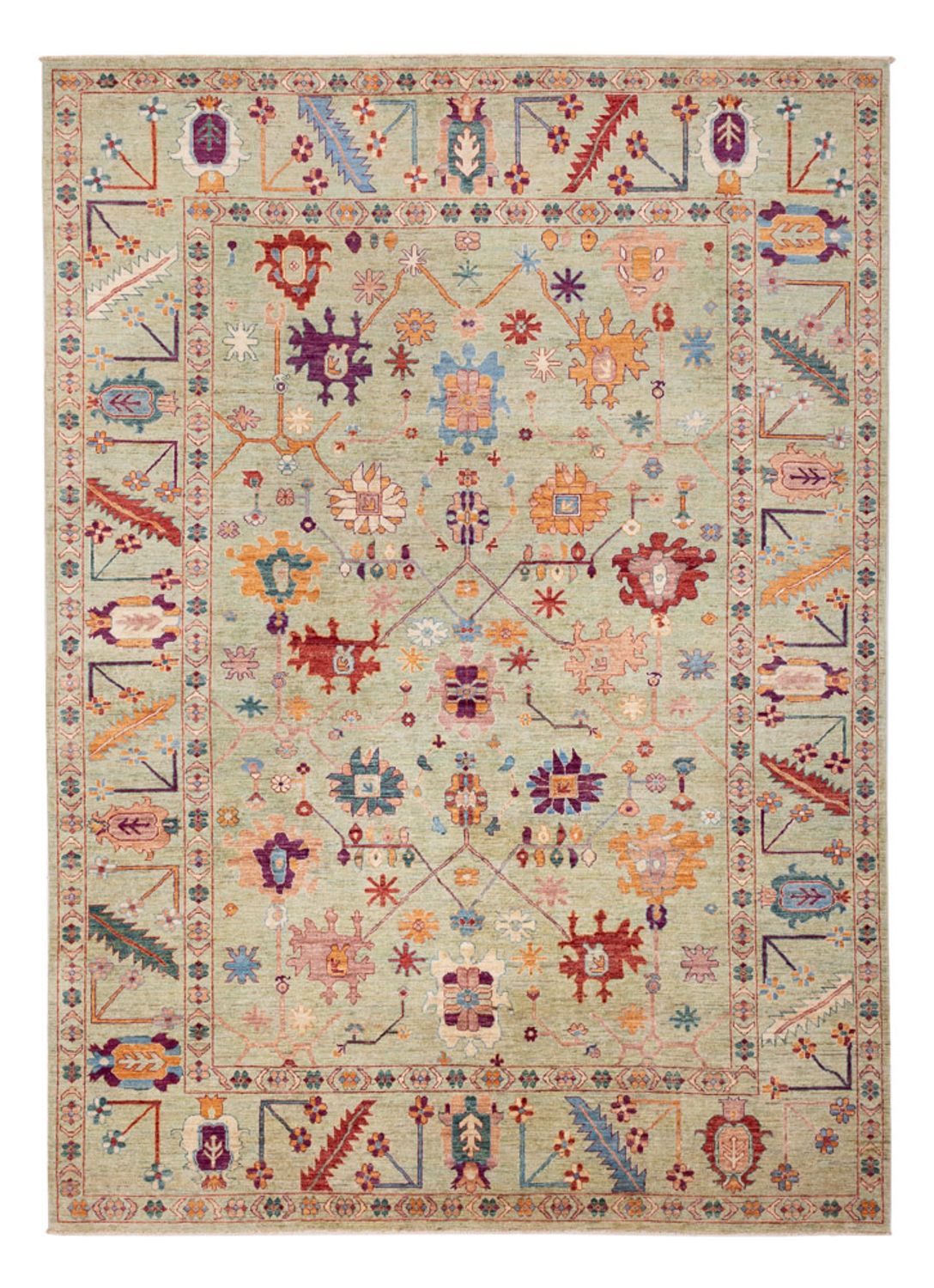 Ziegler Teppich - Usak - 336 x 244 cm - hellgrün