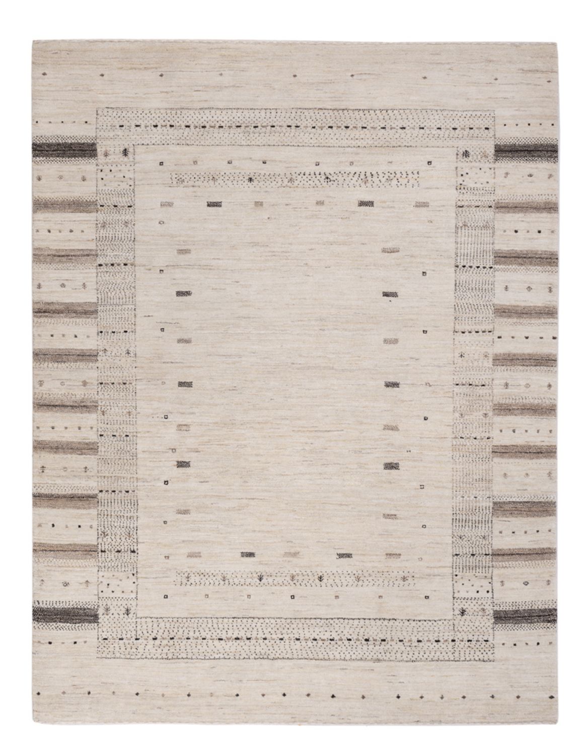 Gabbeh koberec - Loribaft Indus - 207 x 156 cm - stříbrná