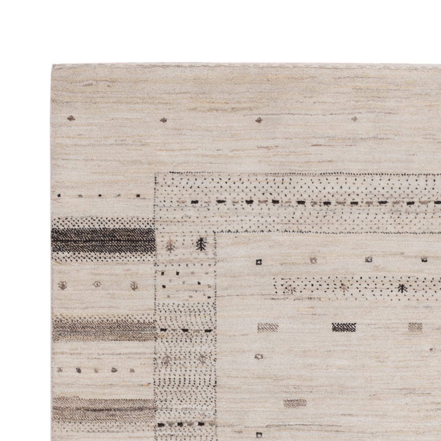 Gabbeh koberec - Loribaft Indus - 207 x 156 cm - stříbrná