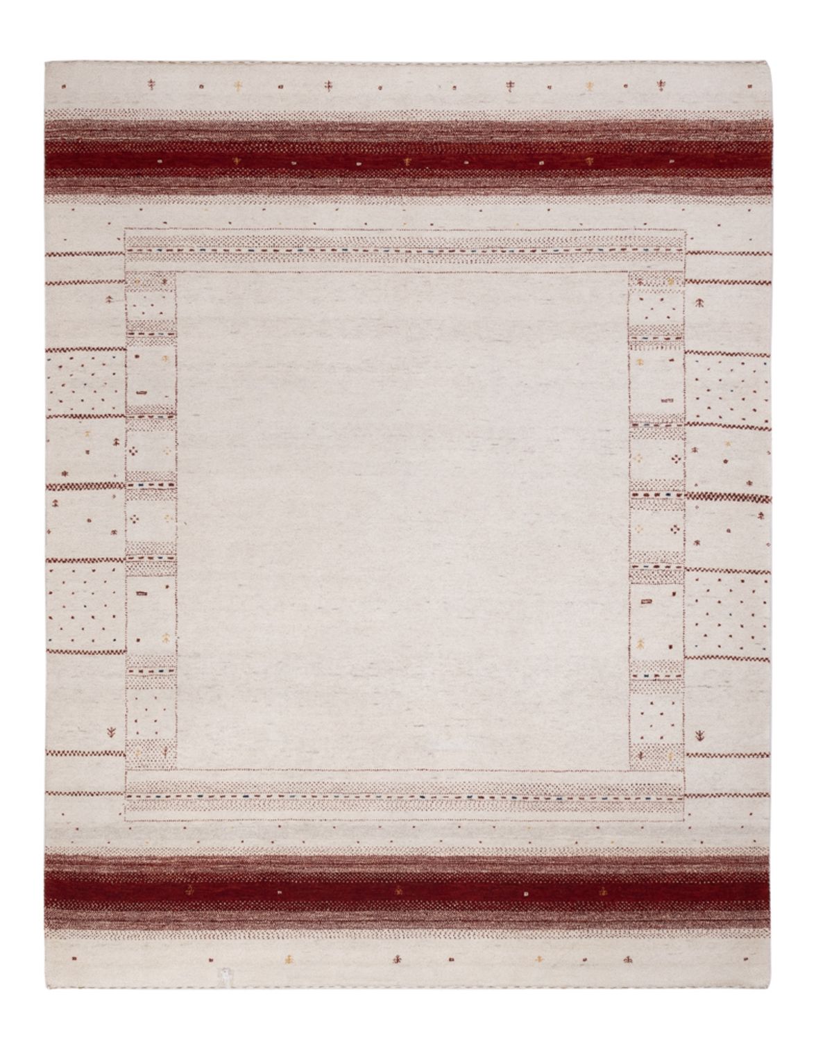 Gabbeh Tapijt - Loribaft Indus - 190 x 148 cm - wit  crème