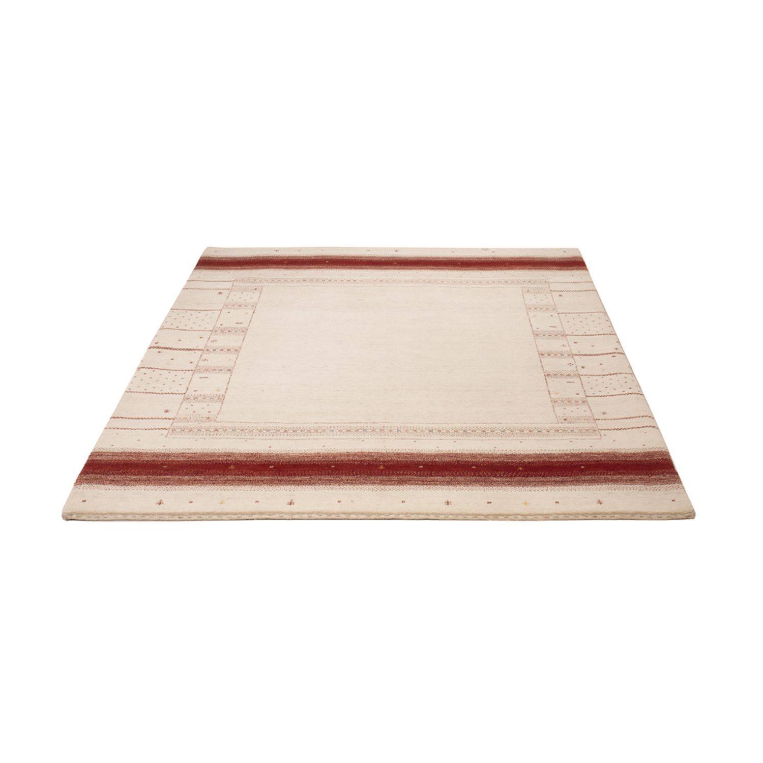 Gabbeh Tapijt - Loribaft Indus - 190 x 148 cm - wit  crème