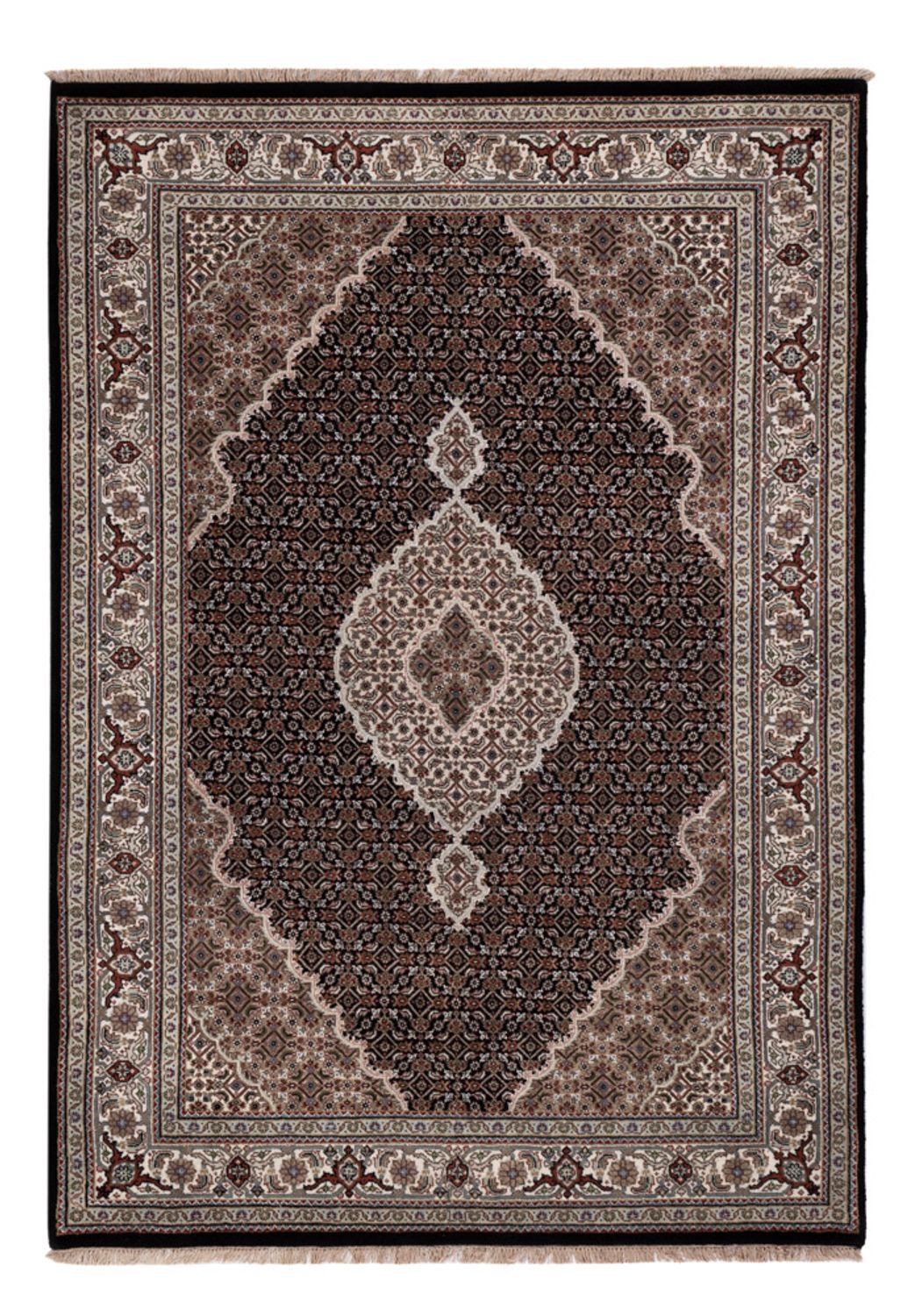 Orientální koberec - Tabríz - 204 x 142 cm - tmavě šedá
