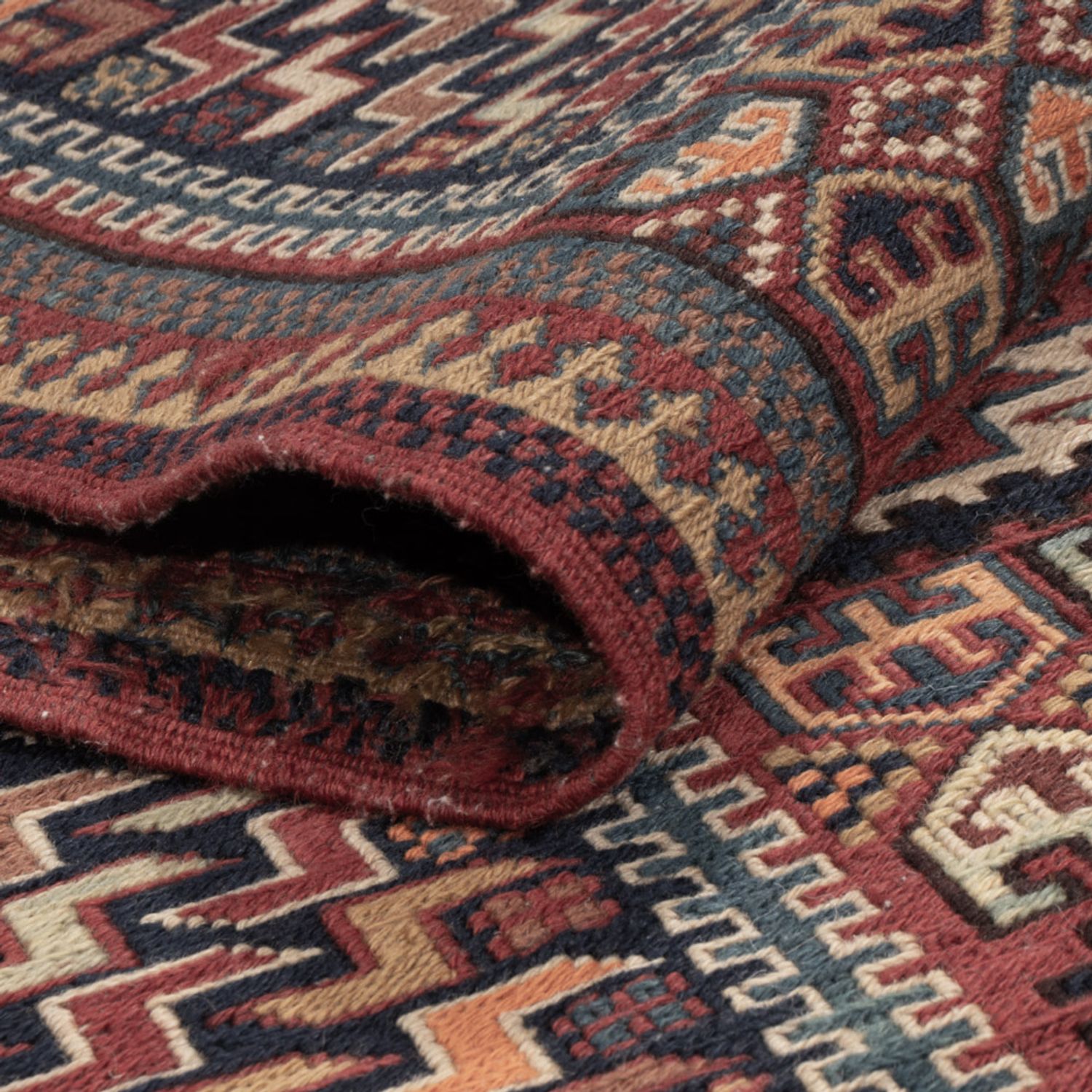 Kelim Teppich - Oriental - Soumak - 215 x 155 cm - dunkelbeige