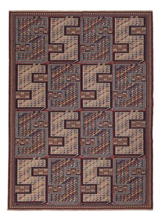 Kelim Teppich - Oriental - Soumak - 215 x 155 cm - dunkelbeige