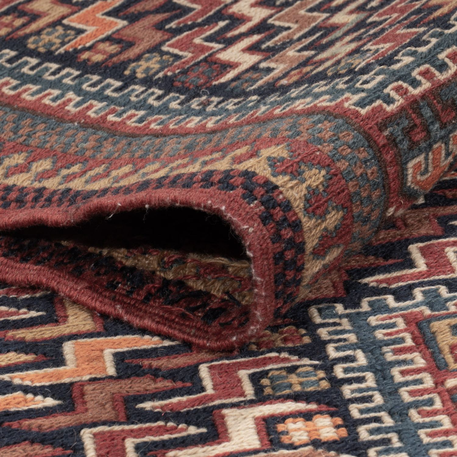 Kelim Teppich - Oriental - Soumak - 216 x 152 cm - dunkelbeige
