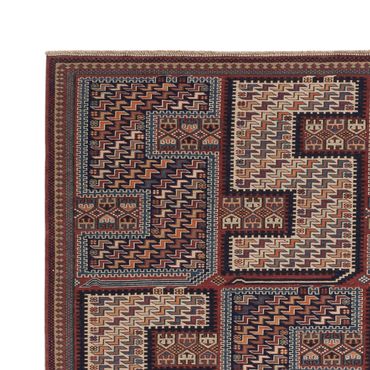 Kelimteppe - Orientalsk - Soumak - 216 x 152 cm - mørk beige