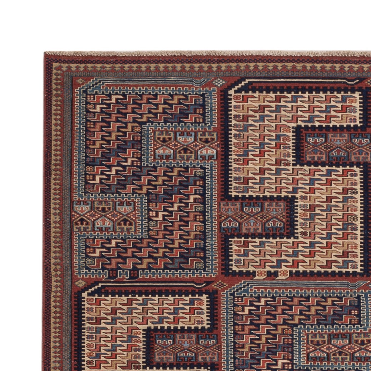 Kelim Teppich - Oriental - Soumak - 207 x 165 cm - dunkelbeige