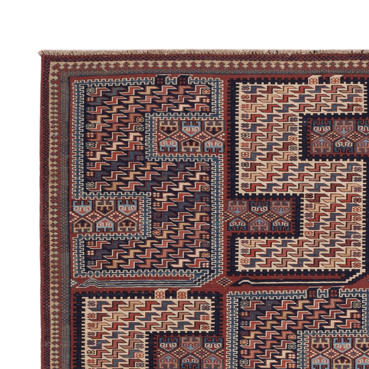Kelim Teppich - Oriental - Soumak - 207 x 165 cm - dunkelbeige