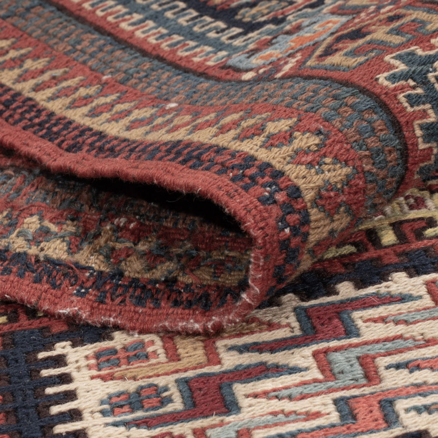 Kelim Teppich - Oriental - Soumak - 205 x 166 cm - dunkelbeige
