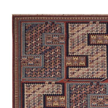 Kelimteppe - Orientalsk - Soumak - 205 x 166 cm - mørk beige