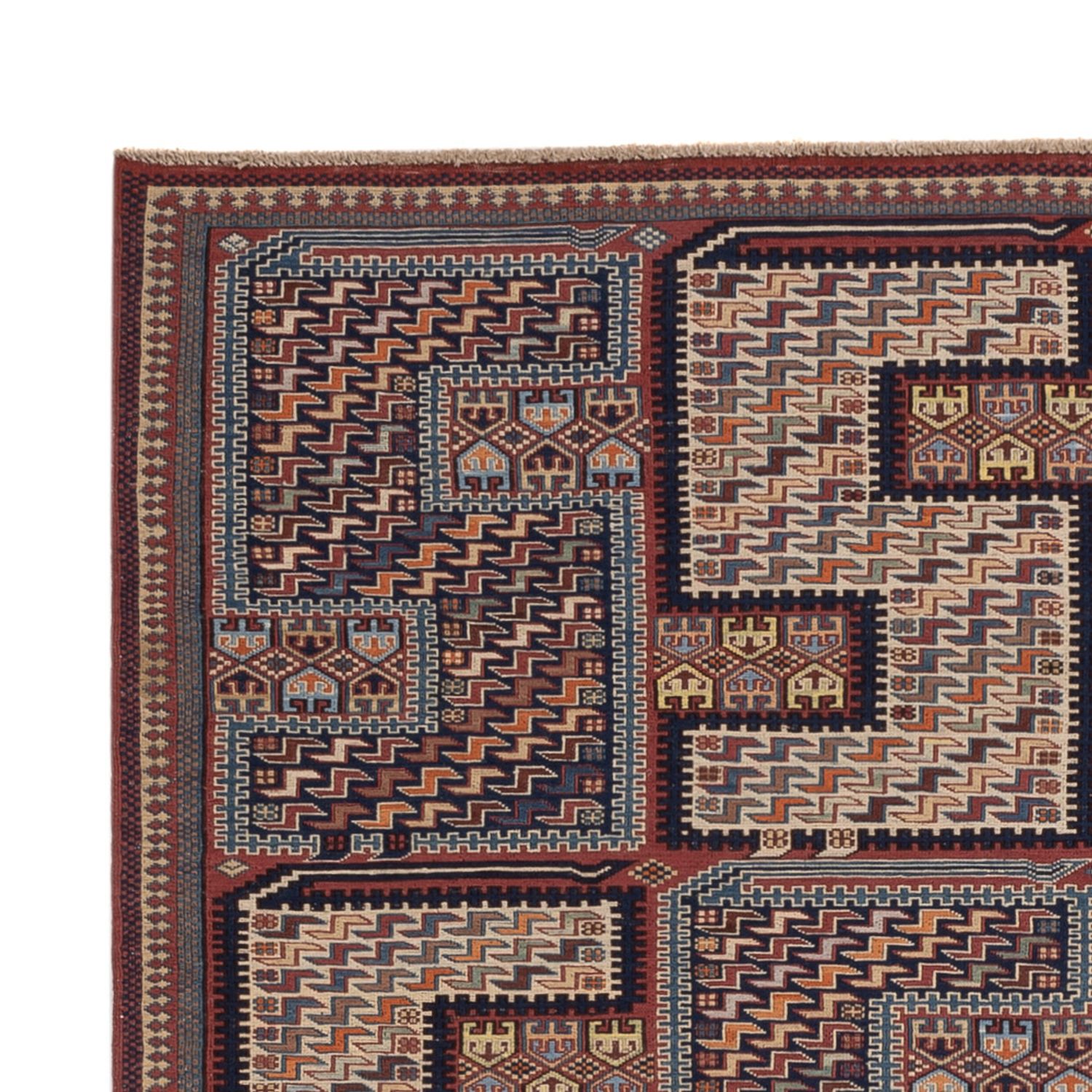 Kelim Teppich - Oriental - Soumak - 209 x 166 cm - dunkelbeige