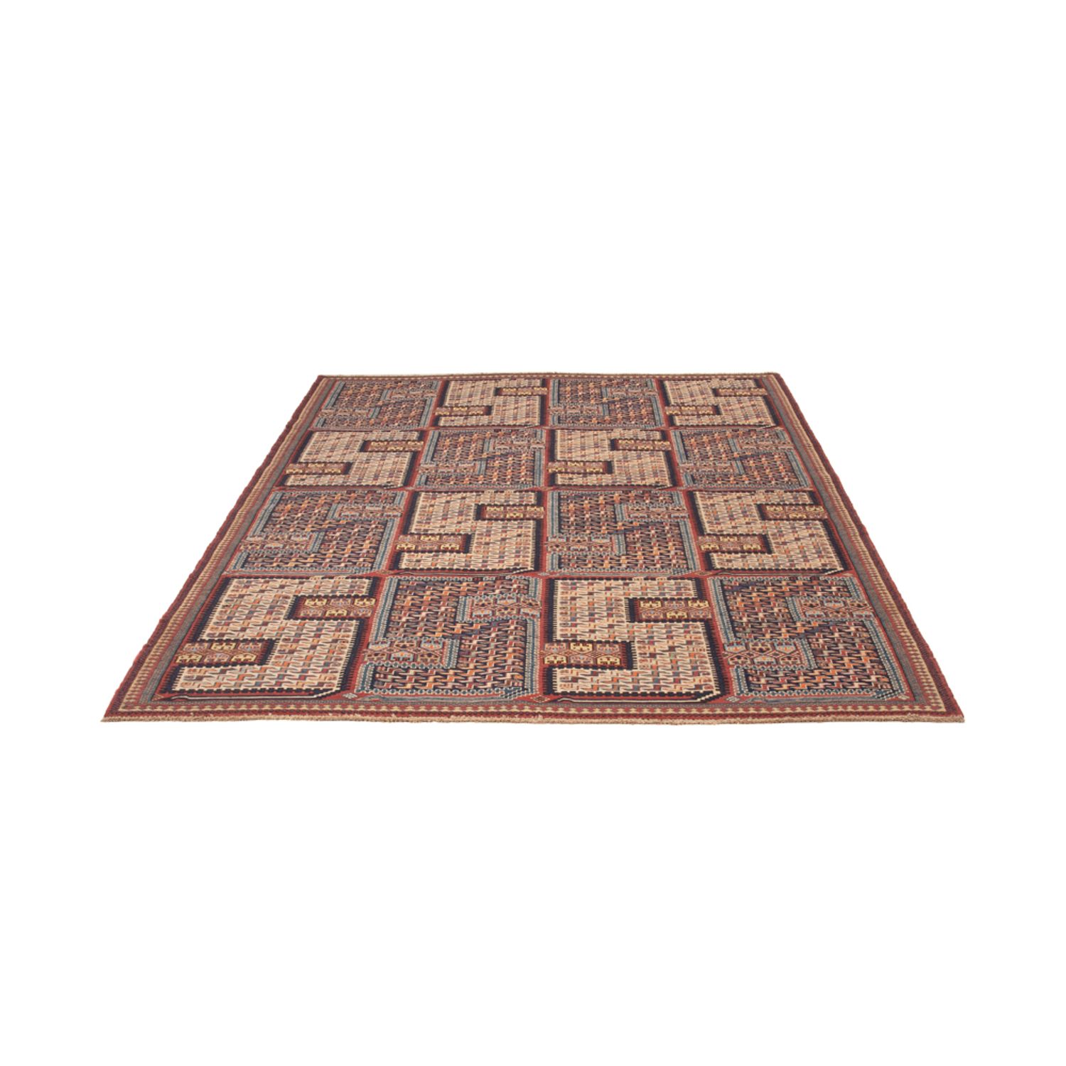 Kelim Teppich - Oriental - Soumak - 209 x 166 cm - dunkelbeige
