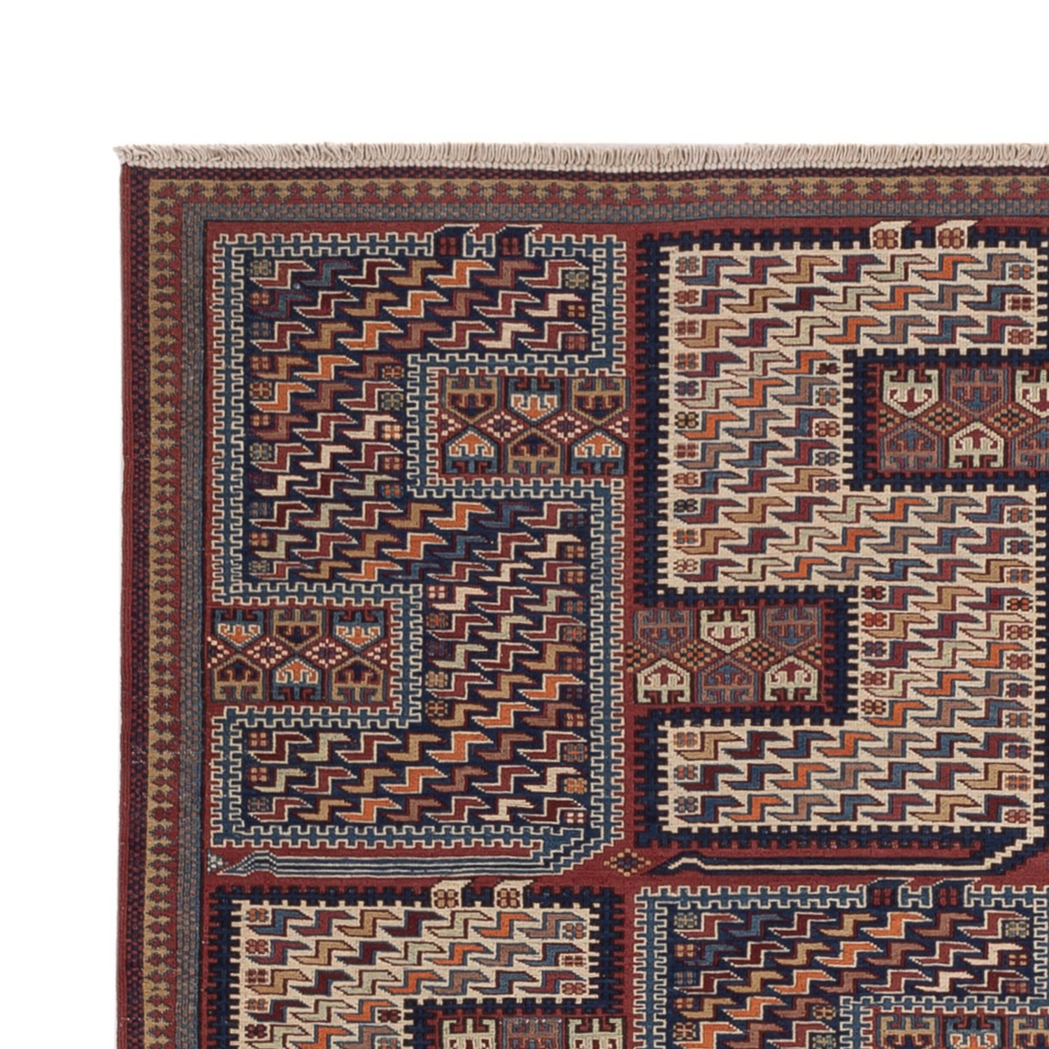 Kelim Teppich - Oriental - Soumak - 215 x 159 cm - dunkelbeige