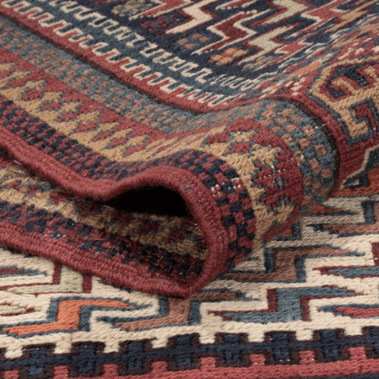 Kelim Teppich - Oriental - Soumak - 215 x 159 cm - dunkelbeige