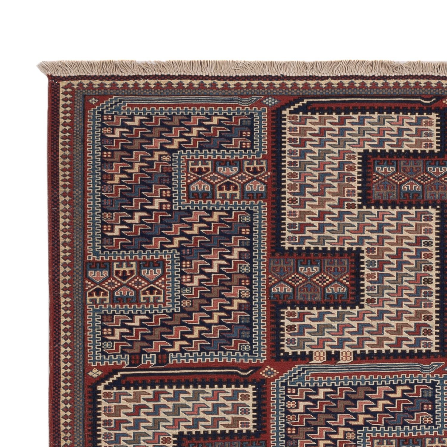 Kelim Teppich - Oriental - Soumak - 223 x 156 cm - dunkelbeige