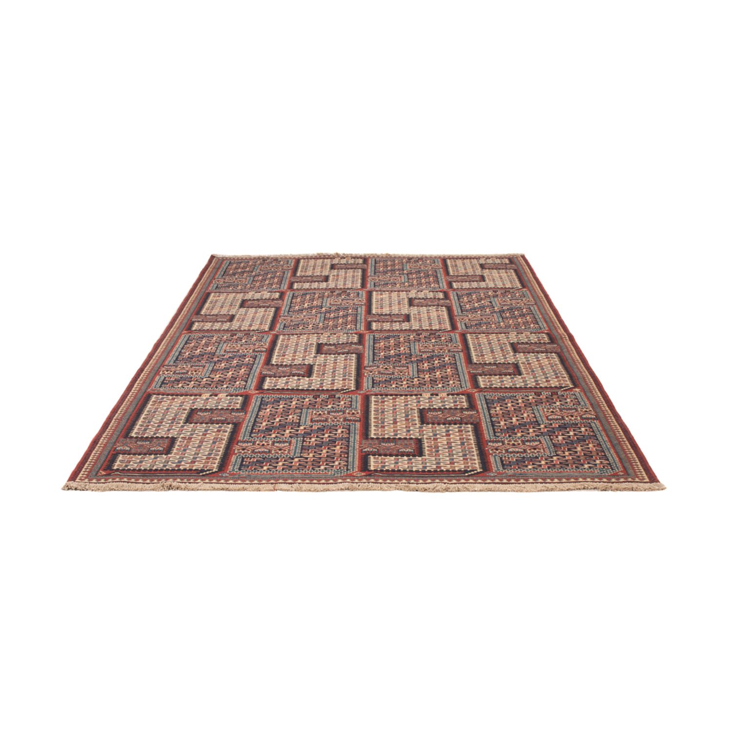 Kelim Teppich - Oriental - Soumak - 223 x 156 cm - dunkelbeige
