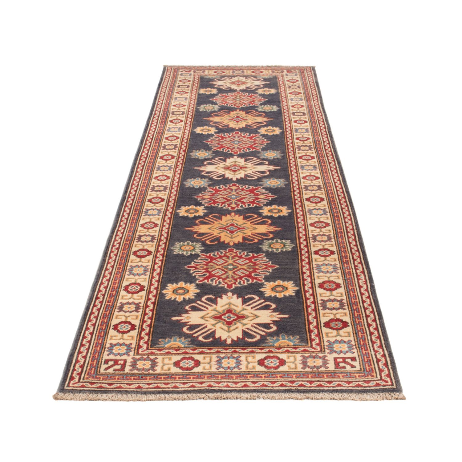 Runner Zieglerův koberec - Kazak - 303 x 80 cm - tmavě modrá