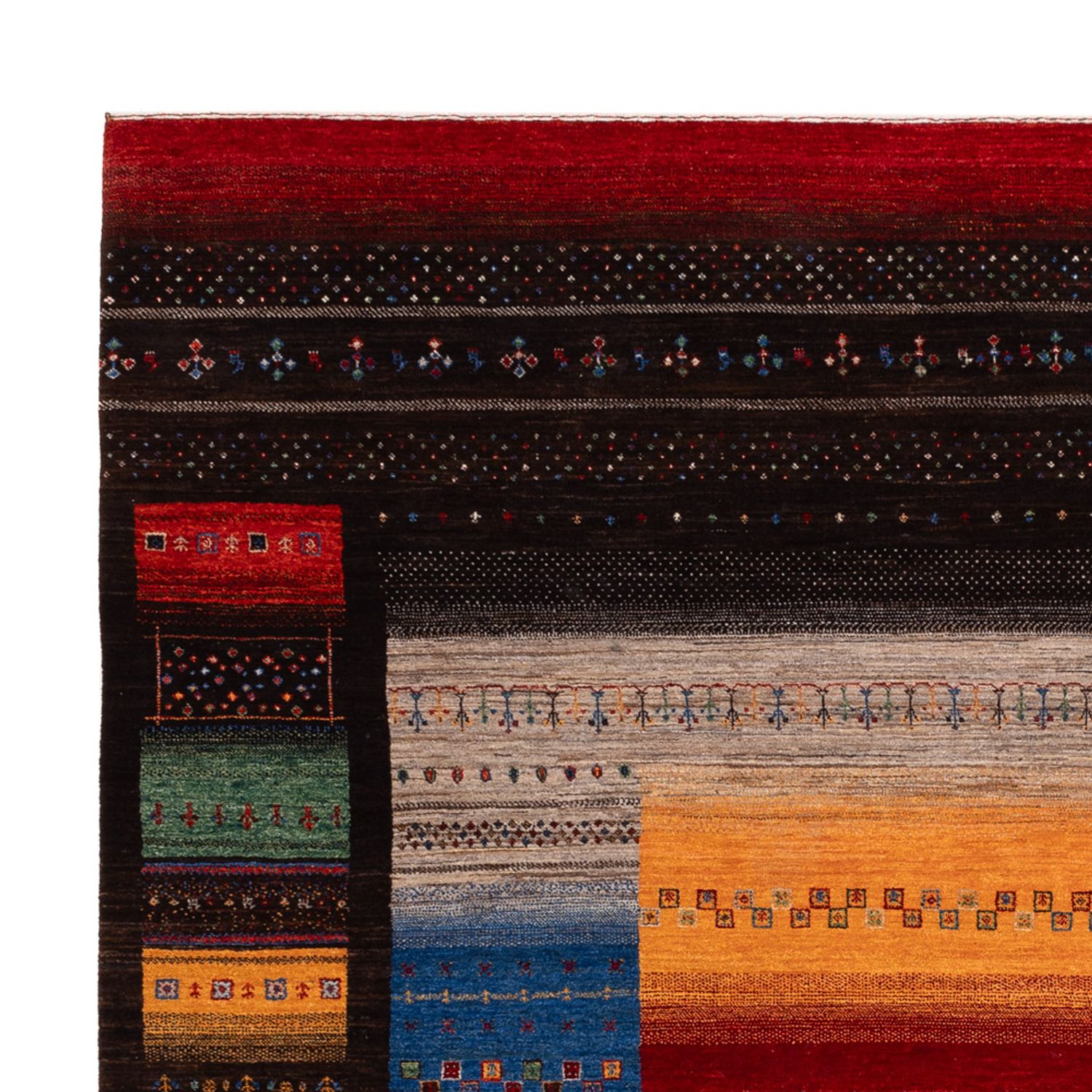 Dywan Gabbeh - Loribaft Indus - 304 x 257 cm - wielokolorowy