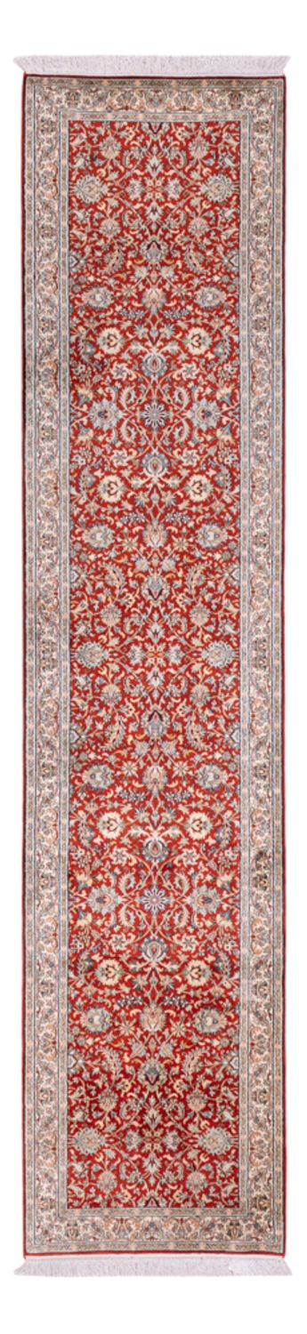 Runner Hedvábný koberec - Kašmírské hedvábí - 363 x 79 cm - červená