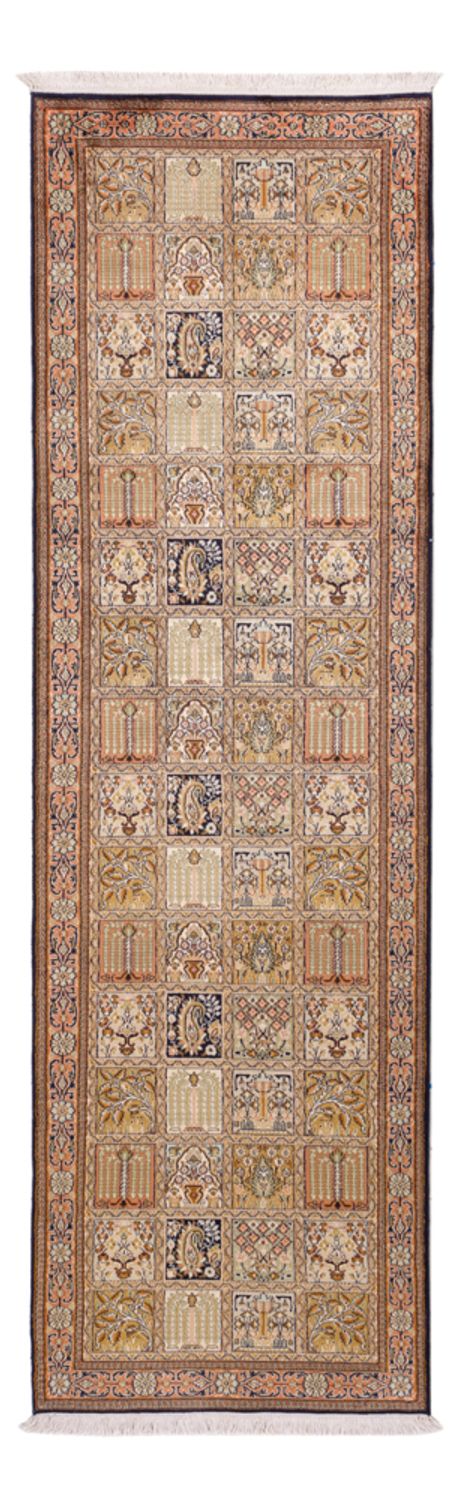 Runner Hedvábný koberec - Kašmírské hedvábí - 280 x 77 cm - tmavě béžová