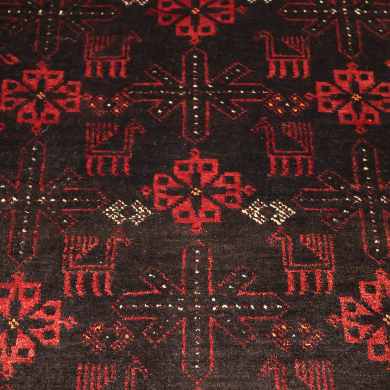 Baluch-tæppe - 190 x 107 cm - mørkerød