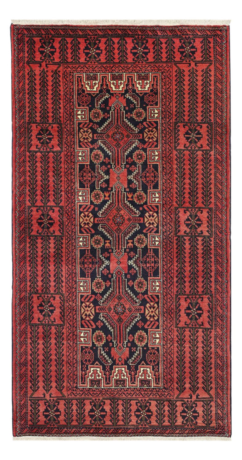 Runner Baluch-matta - 195 x 100 cm - mörkröd