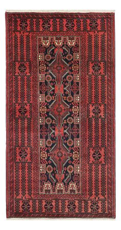 Runner Baluch-matta - 195 x 100 cm - mörkröd