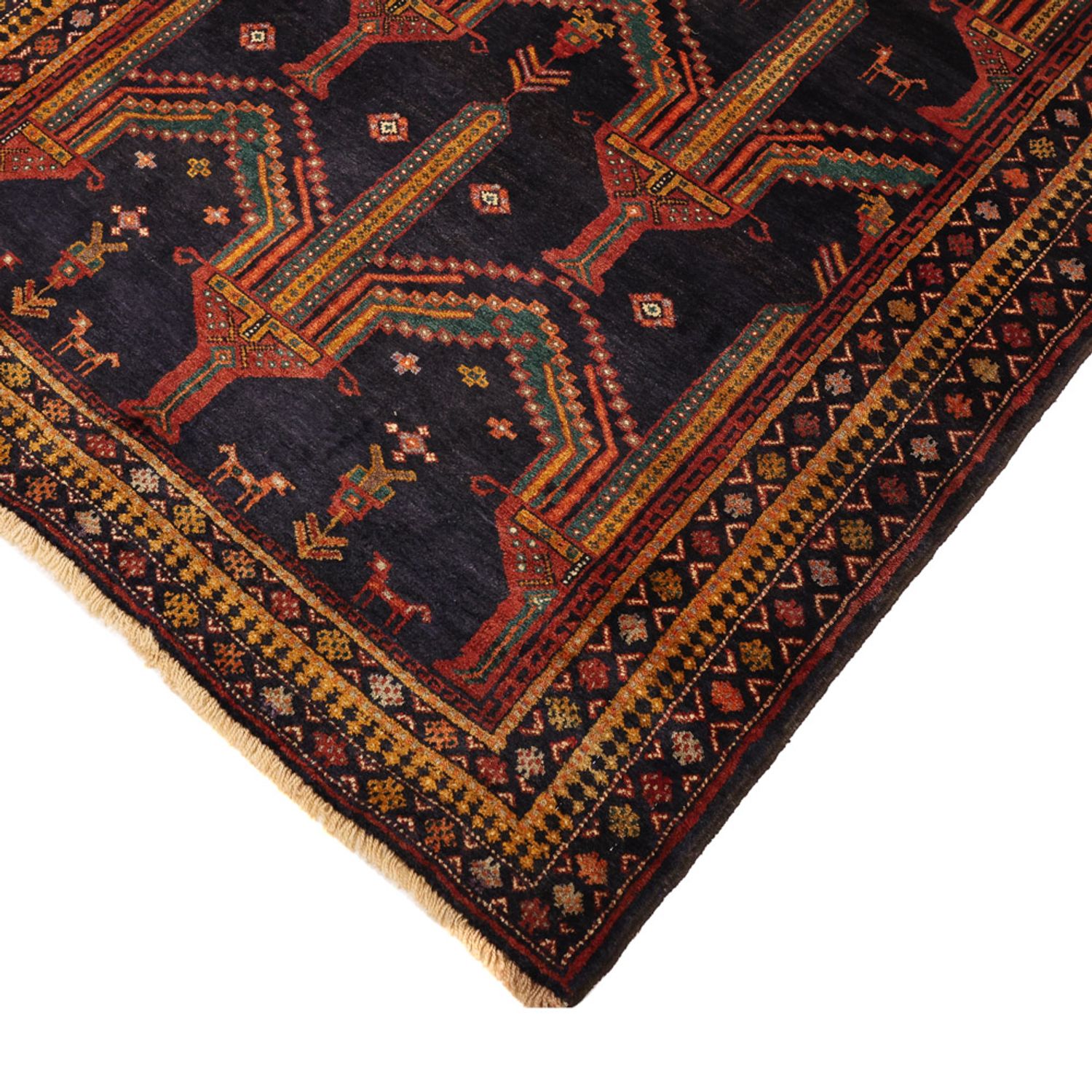 Runner Baluch-matta - 274 x 125 cm - mörkblå