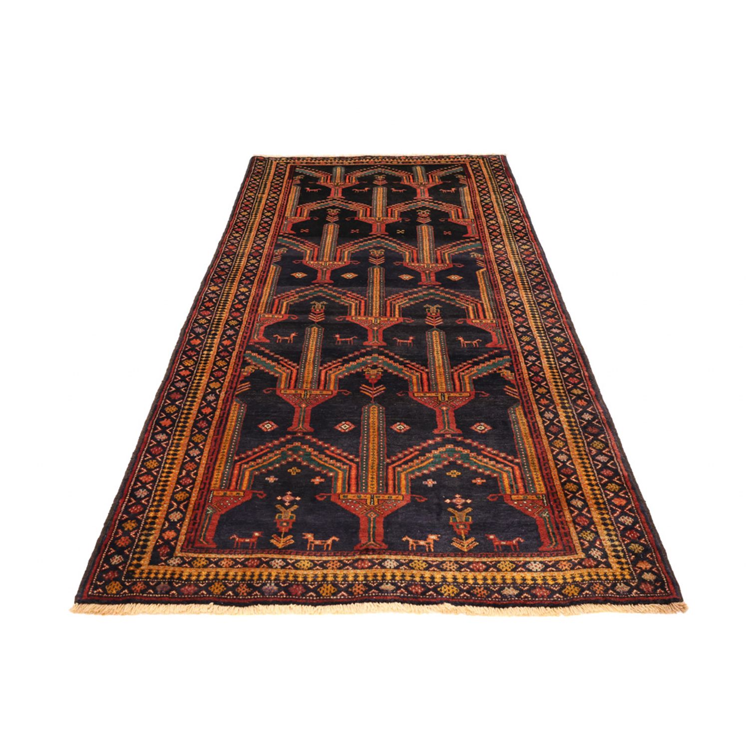 Runner Baluch-matta - 274 x 125 cm - mörkblå