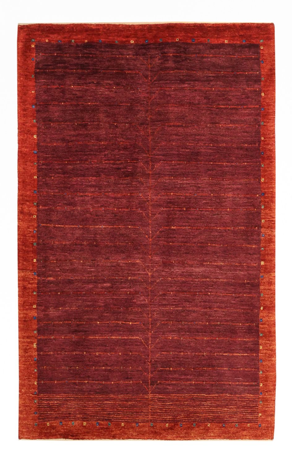 Dywan Gabbeh - Kashkuli perski - 130 x 81 cm - ciemna czerwień