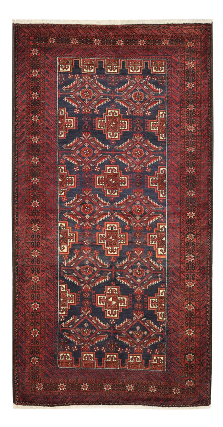 Baluch-tæppe - 192 x 105 cm - mørkerød